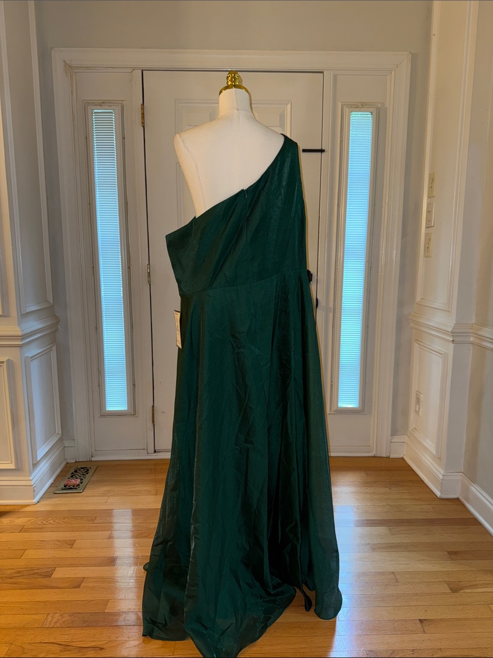 Xscape One-Shoulder Emerald Gown - Picture 4 of 5